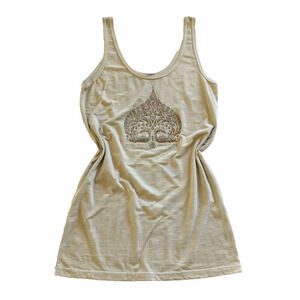 Vintage Y2K Tank Top Size L Yoga Mandala Hippie Boho 2000s Whimsygoth Fairycore